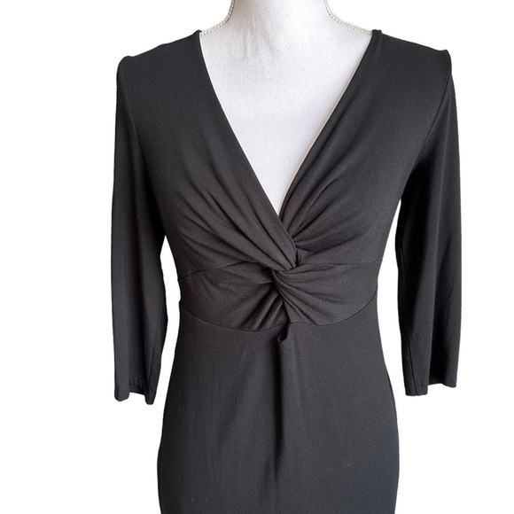 T by Alexander Wang Twist Front Black Dress Size Large - Picture 12 of 16